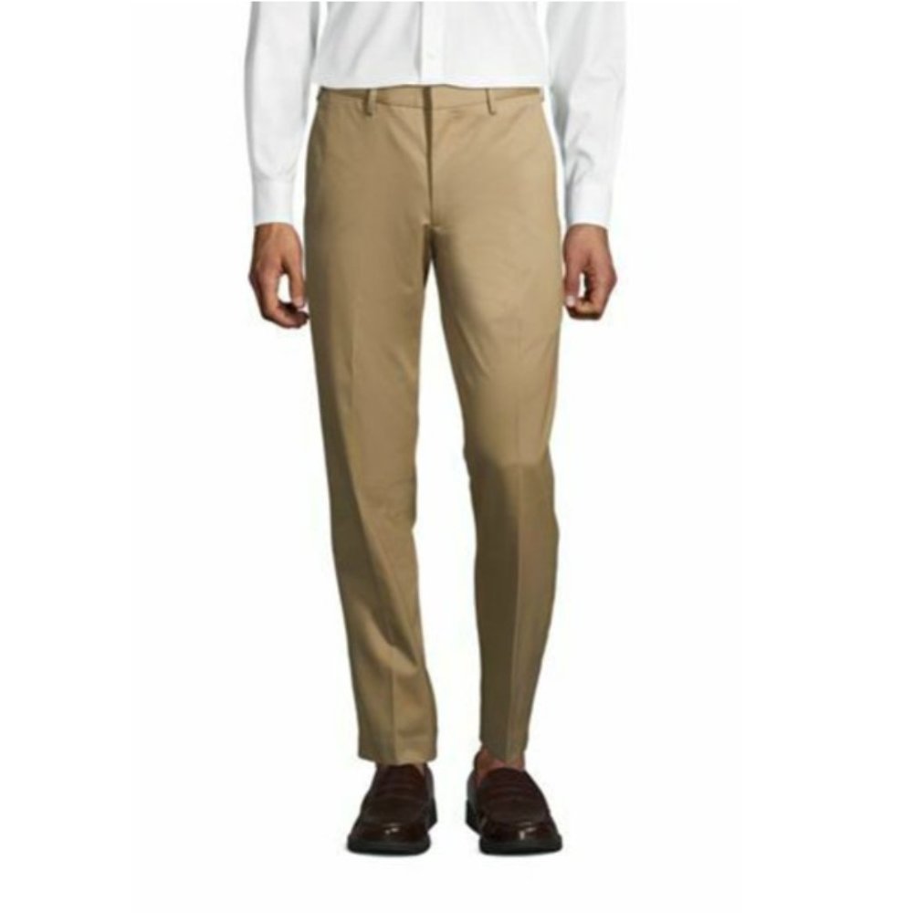 Land's End Men's Traditional Fit No Iron Twill Dress Pants Kahki Sz 36